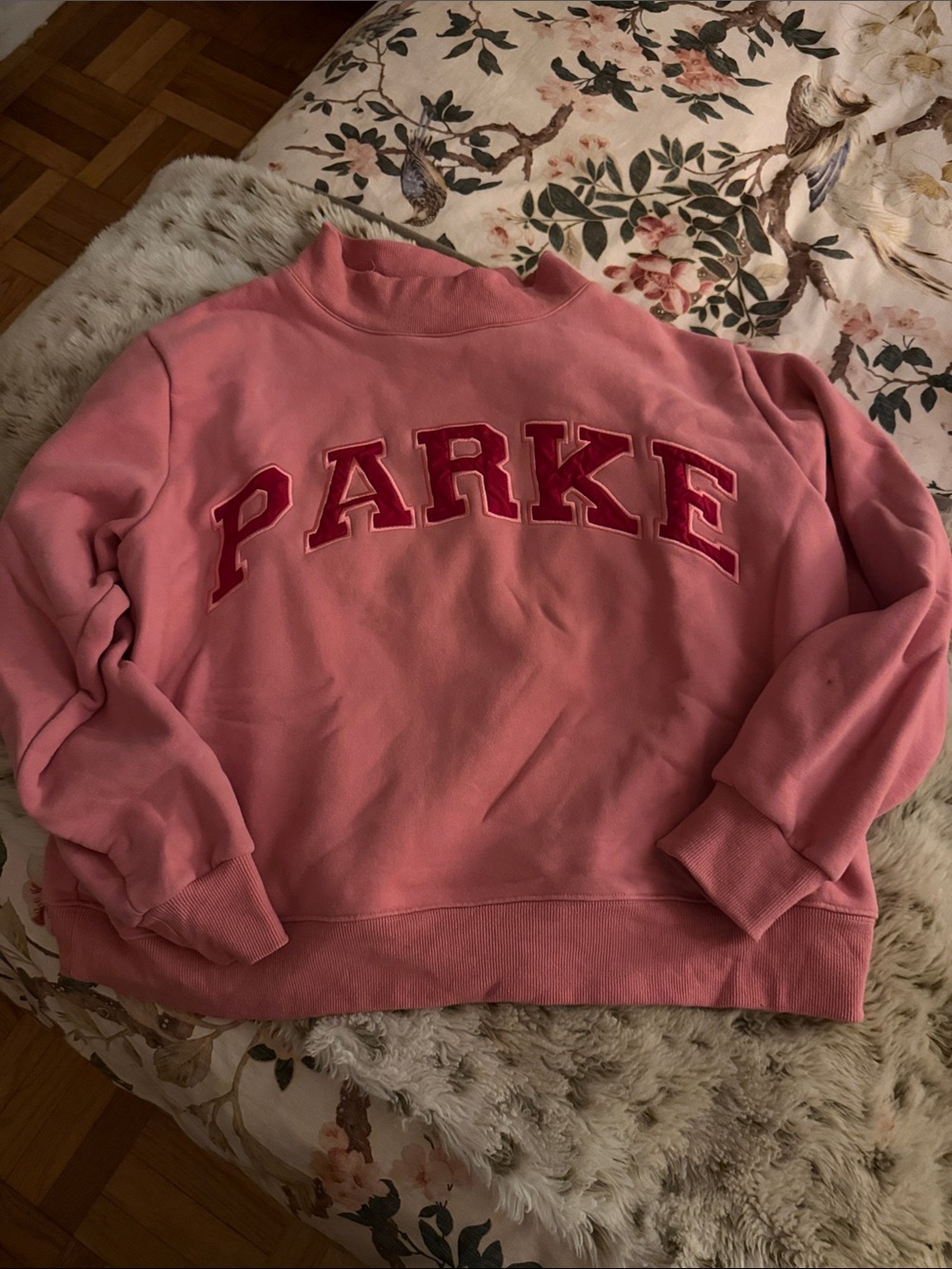PARKE Pink and Red mock neck Sweatshirt L/XL - Picture 1 of 4